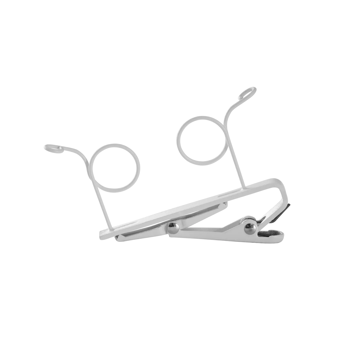 Shure RK187T2 WL18Xm Dual-Mount Tie Clip White Shure RK187T2 WL18Xm white dual-mount tie clip for lavalier microphones front view