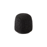 Shure RK187WS black snap-fit windscreen for WL18Xm lavalier microphone, angled view