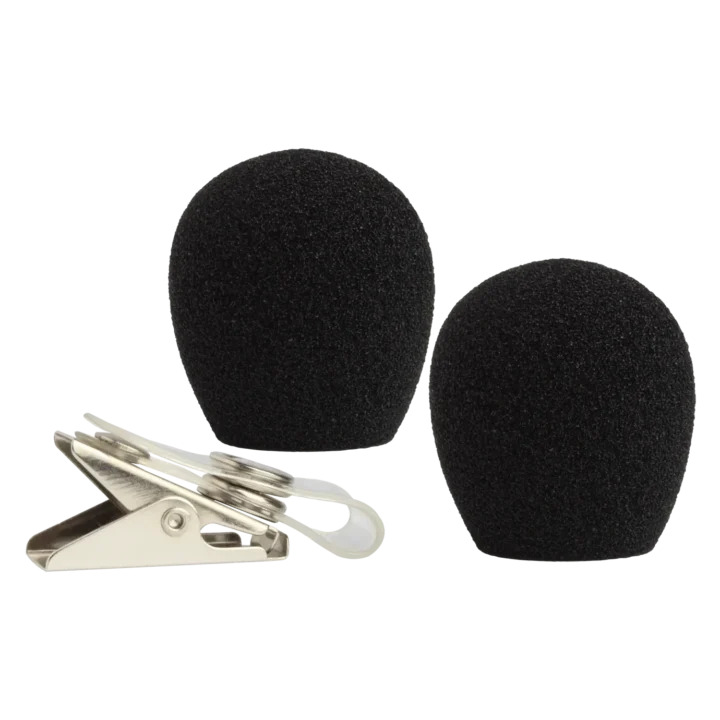 Shure RK318WS windscreen and clothing clip accessory for headset microphones, front view