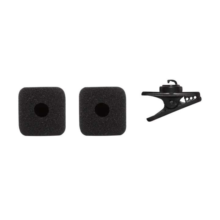 Shure RK379 replacement clip with two windscreens for SM31FH microphone, front view