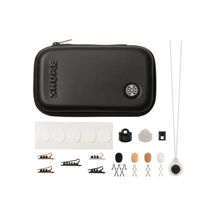 Shure RPM40KIT replacement parts kit with microphone components and accessories displayed