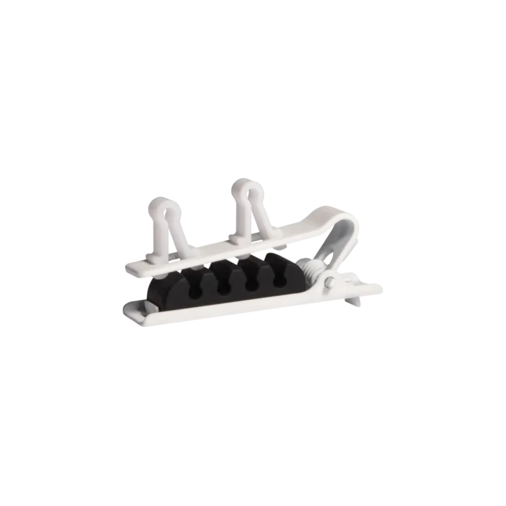 Shure RPM40TC white dual tie clip microphone accessory front view product shot