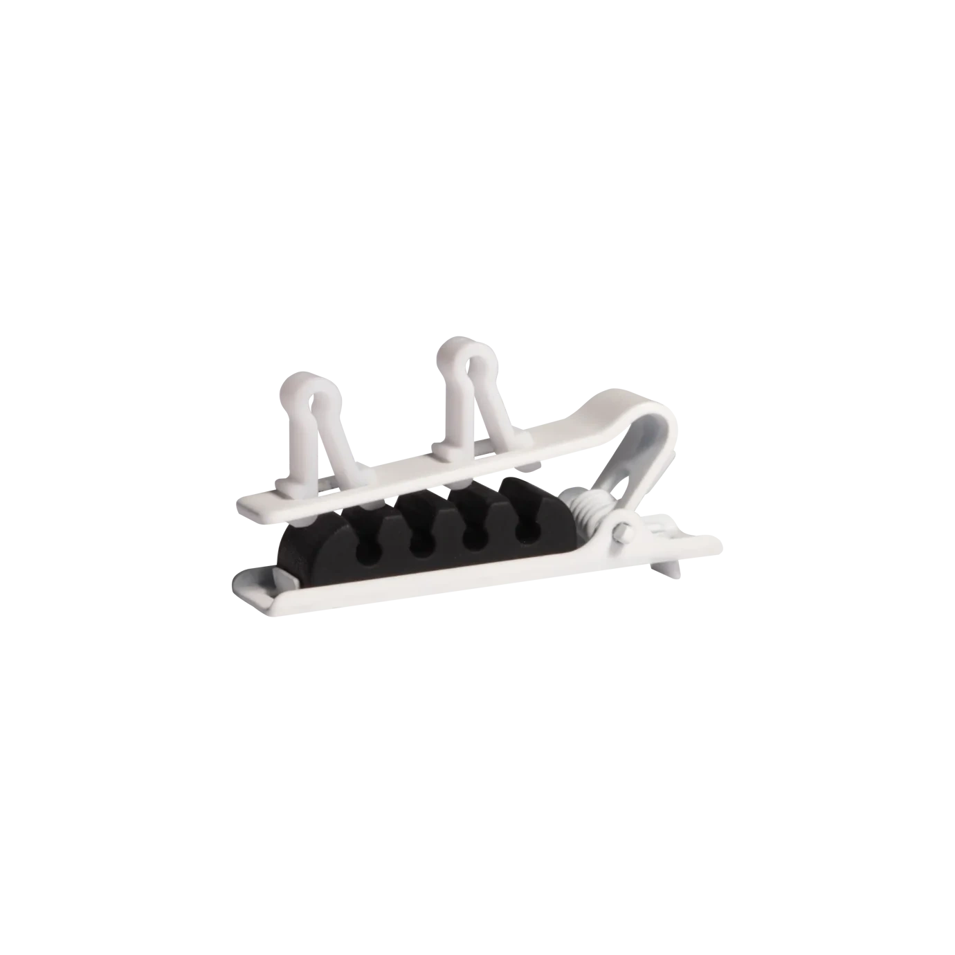 Shure RPM40TC Dual Tie Clip White Front View Shure RPM40TC white dual tie clip microphone accessory front view product shot