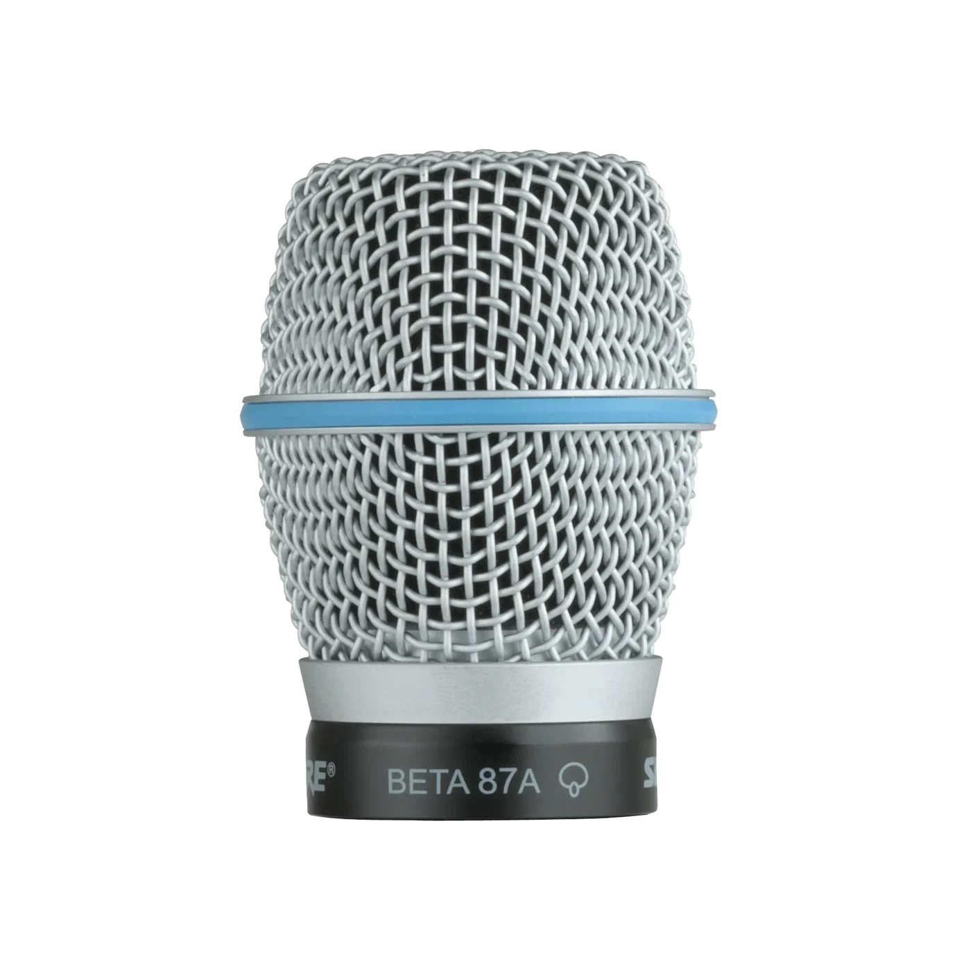 Shure RPW120 Wireless Beta 87A Microphone Cartridge Shure RPW120 wireless Beta 87A microphone cartridge front view with capsule detail