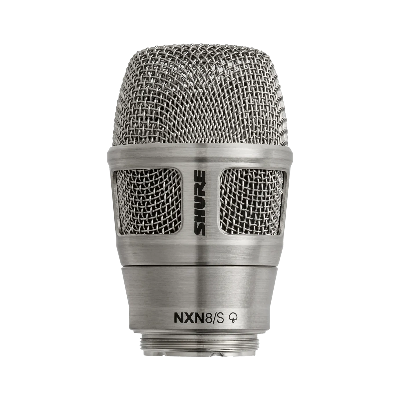 Shure RPW206 Nexadyne Supercardioid Dynamic Wireless Capsule Shure RPW206 Nexadyne supercardioid dynamic wireless microphone capsule in nickel finish, front view
