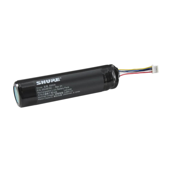 Shure SB908 replacement battery for Microflex Wireless neXt 2 MXW2X handheld transmitters