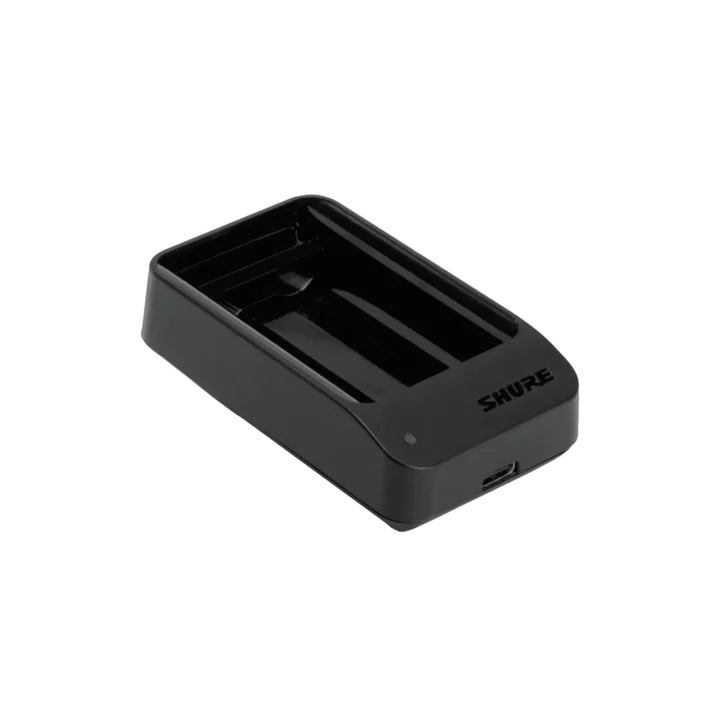 Shure SBC10-903 dual-bay battery charger with LED indicators and power input connections