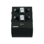 Shure SBC200 dual docking recharging station with two charging bays and power indicator lights