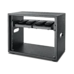 Shure SBC250 two-bay networked charging station shown from side profile with connectivity ports visible