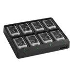 Shure SBC80-903 eight-bay battery charger with illuminated charging status indicators and power controls