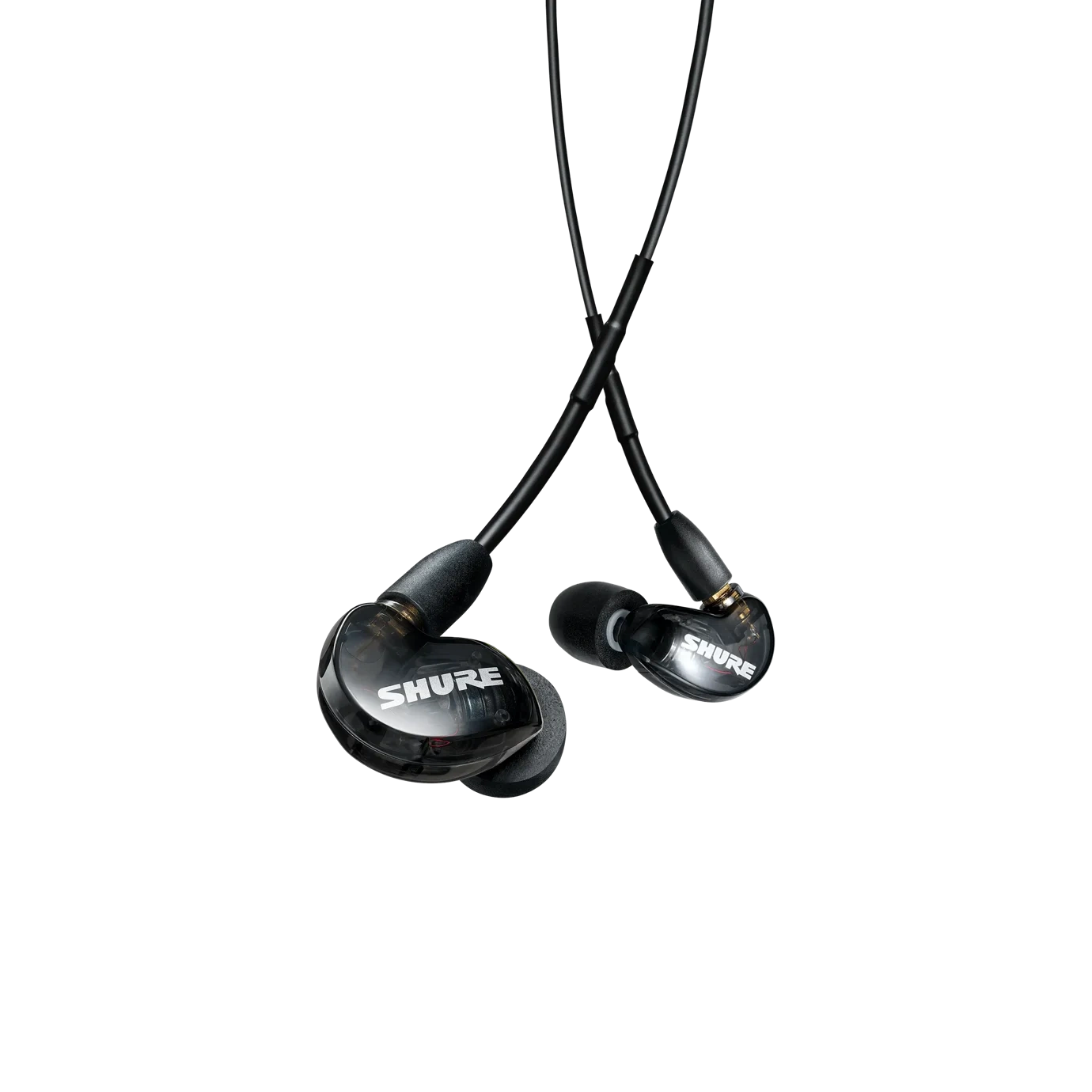 Shure SE215 Professional Sound Isolating Earphones Black Shure SE215 professional sound isolating earphones in black with secure-fit earpieces and cable