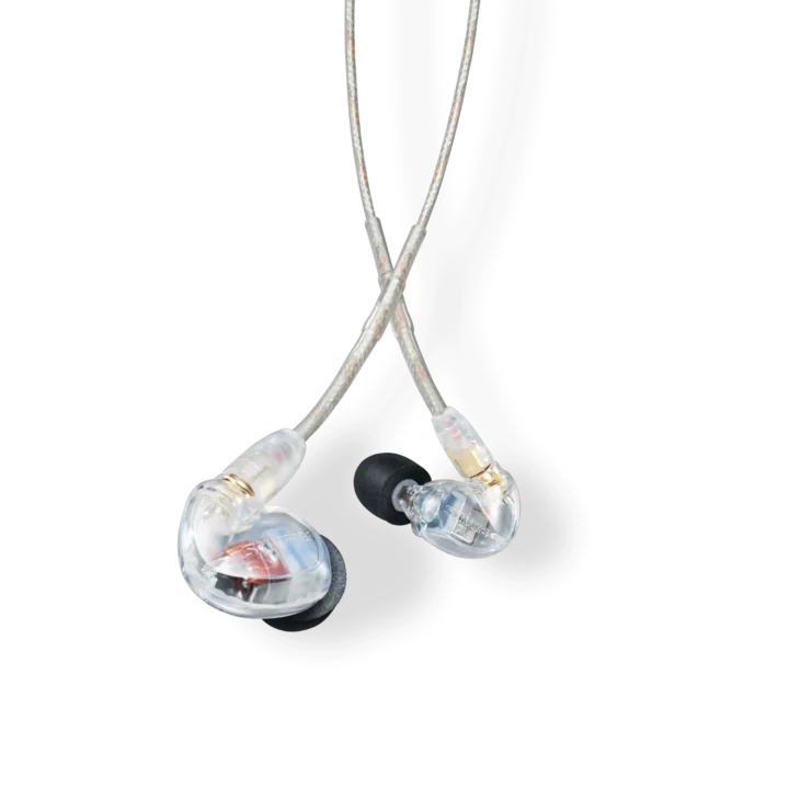 Shure SE425 professional sound isolating earphones with dual balanced armature drivers and secure fit design
