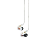 Shure SE425 professional sound isolating earphones displayed from side angle showing earpiece design