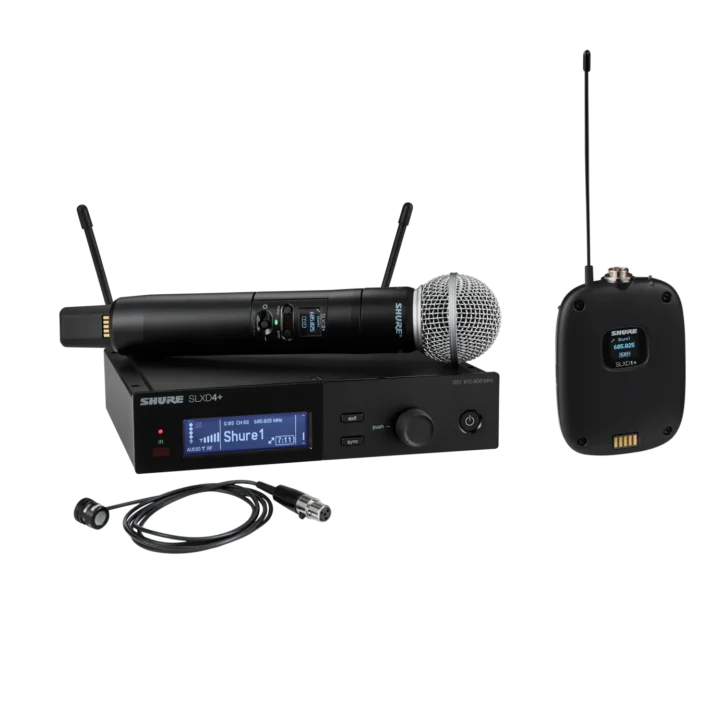 Shure SLXD124+/85M digital wireless system with SM58 handheld microphone and WL185m lavalier microphone