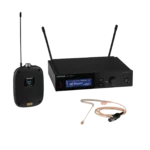 Shure SLXD14+/153T digital wireless bodypack system with MX153T headworn microphone front view