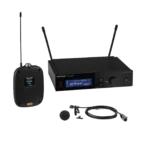 Shure SLXD14+/93 digital wireless bodypack transmitter with WL93 lavalier microphone front view