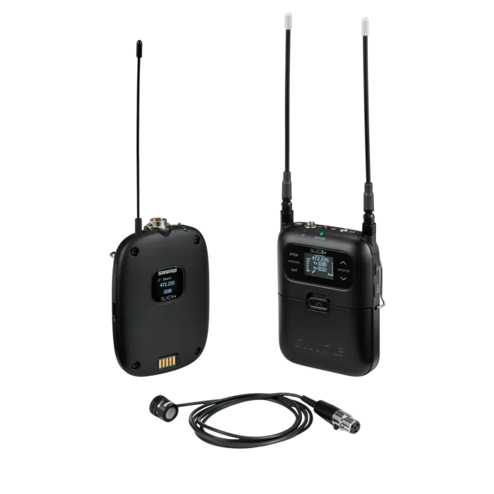 Shure SLXD15+/85M portable digital wireless microphone system with WL185M lavalier microphone and receiver pack