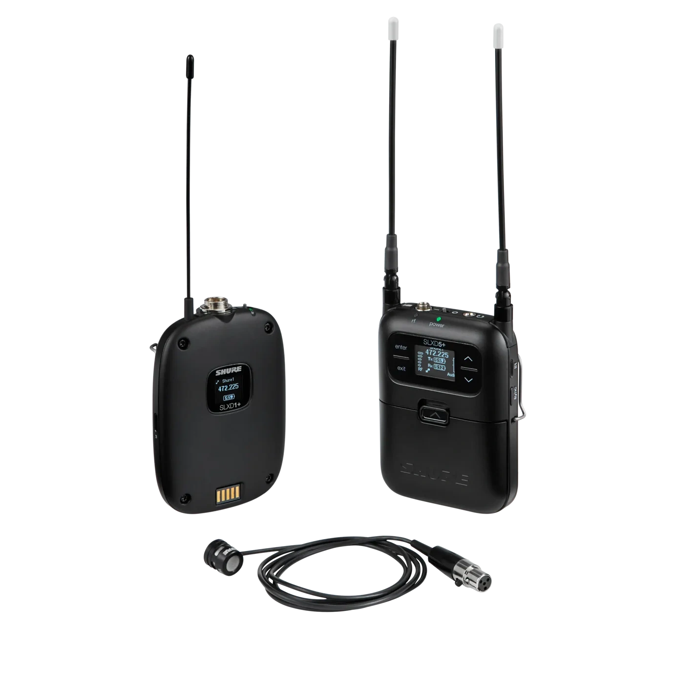 Shure SLXD15+/85M Portable Digital Wireless System Shure SLXD15+/85M portable digital wireless microphone system with WL185M lavalier microphone and receiver pack