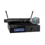 Shure SLXD24+ digital wireless handheld microphone system with Beta 87A supercardioid condenser capsule front view