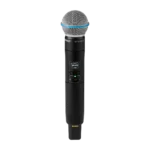 Shure SLXD24D dual wireless microphone system with B58 handheld transmitters and receiver controls