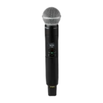 Shure SLXD25+/58 digital wireless system with SM58 cardioid dynamic microphone detail view