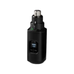 Shure SLXD3+ wireless plug-on transmitter mounted on microphone in live performance application