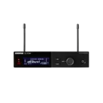 Shure SLXD4+ digital wireless receiver with dual-channel display and front-panel controls