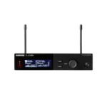 Shure SLXD4D+ dual channel wireless receiver with front panel controls and LCD display