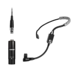 Shure SM35 performance headset condenser microphone showing XLR connector and capsule detail