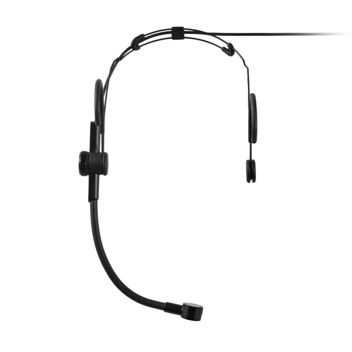 Shure SM39 cardioid singing headset microphone with LEMO connector, black finish, front angle view