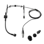 Shure SM39 cardioid headset microphone with TA4F connector, side profile showing boom arm design
