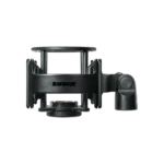 Shure SM4 microphone positioned on desk with pop filter and XLR cable connected for home recording