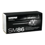 Shure SM86 cardioid condenser handheld microphone in use during live vocal performance on stage
