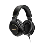 Shure SRH840A professional studio headphones showing ear cup design and headband construction detail