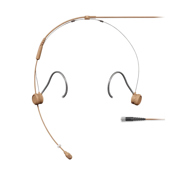 Shure TH53 TwinPlex subminiature headset microphone in cocoa color, front view