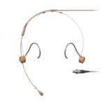 Shure TH53 TwinPlex subminiature headset microphone in cocoa color, front view with boom arm