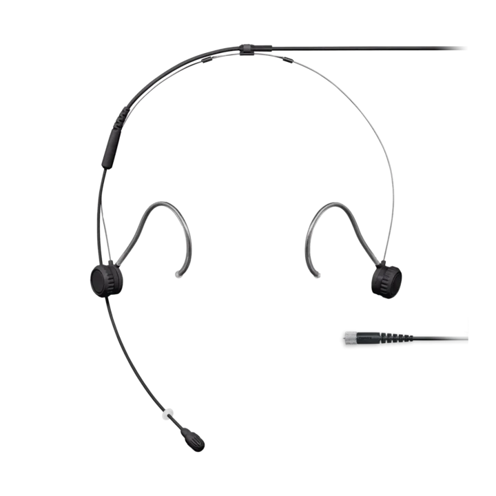 Shure TH53 TwinPlex subminiature headset microphone with flexible boom arm and black finish