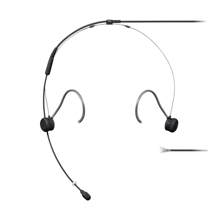 Shure TH53 TwinPlex subminiature headset microphone with flexible boom arm and black finish