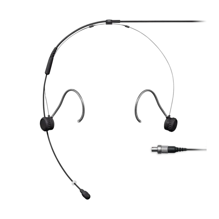 Shure TH53 TwinPlex subminiature headset microphone with black finish and LEMO connector