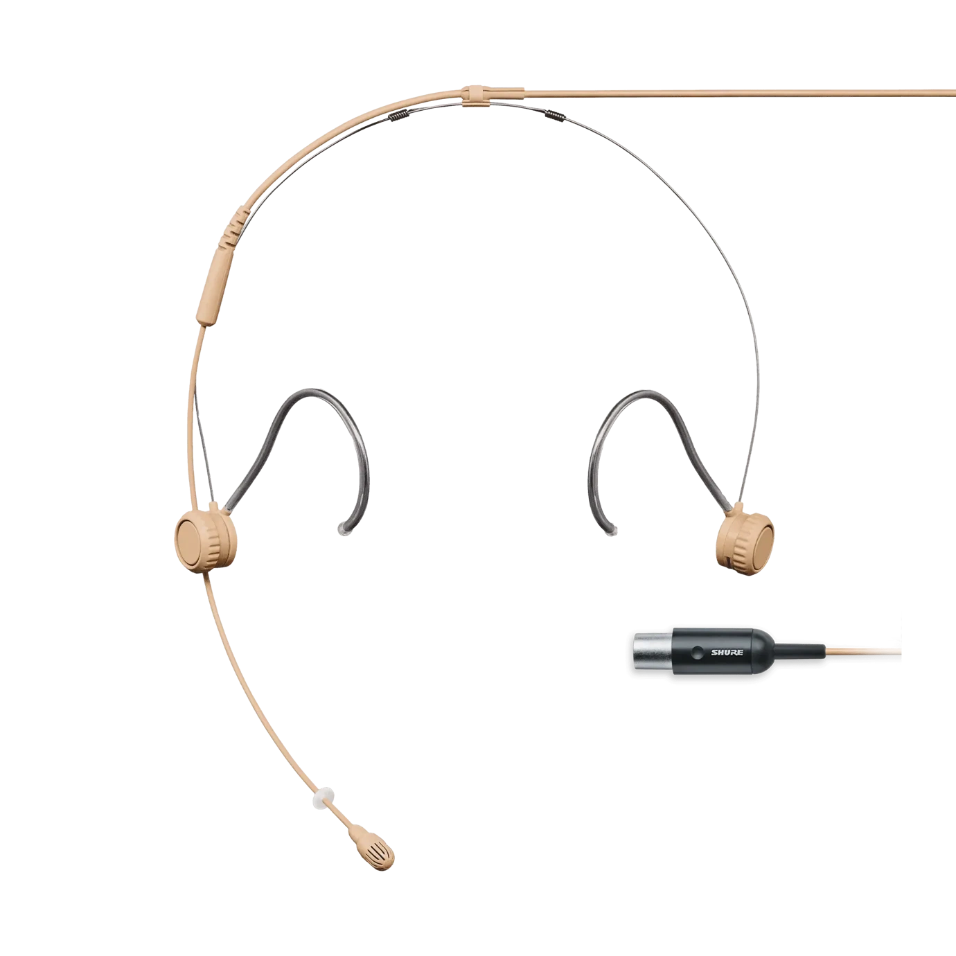 Shure TH53 TwinPlex Subminiature Headset Microphone Tan Shure TH53 TwinPlex subminiature headset microphone in tan color, front view