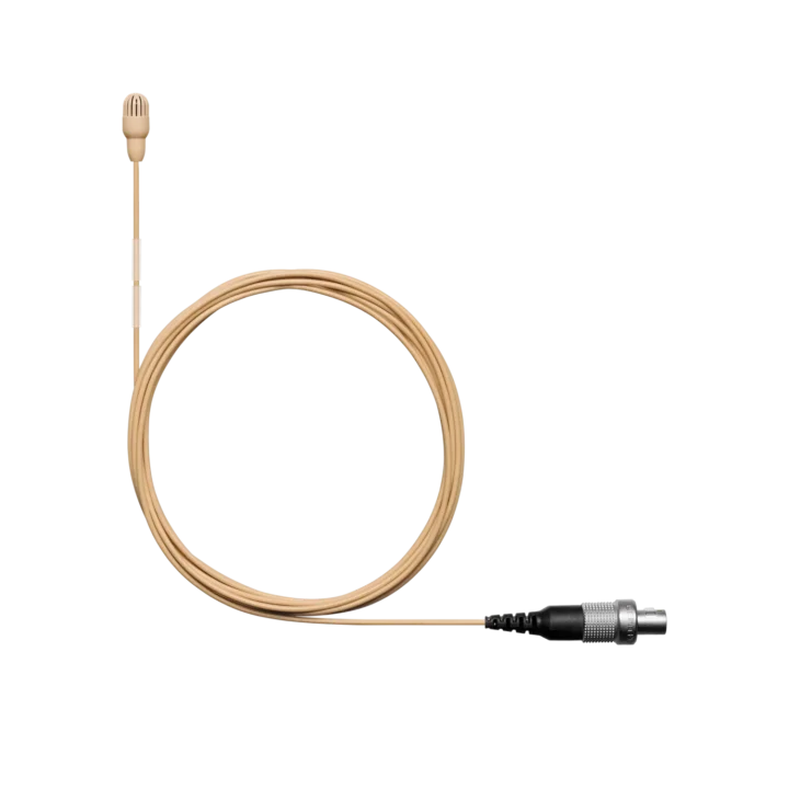 Shure TL45 TwinPlex subminiature lavalier microphone in tan color with omnidirectional capsule