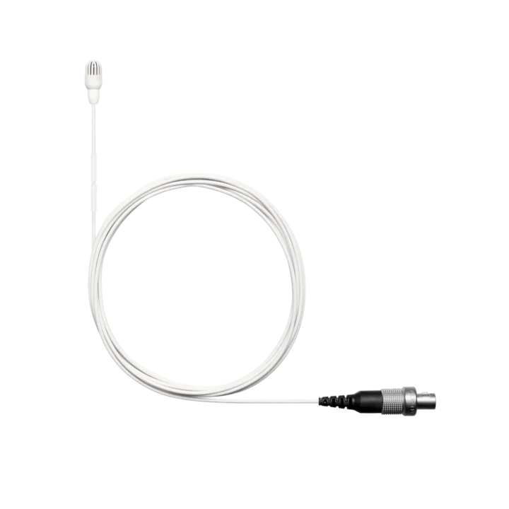 Shure TL45 TwinPlex subminiature lavalier microphone with white finish and LEMO connector