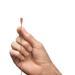 Shure TL46 TwinPlex subminiature lavalier microphone in cocoa color with LEMO connector detail