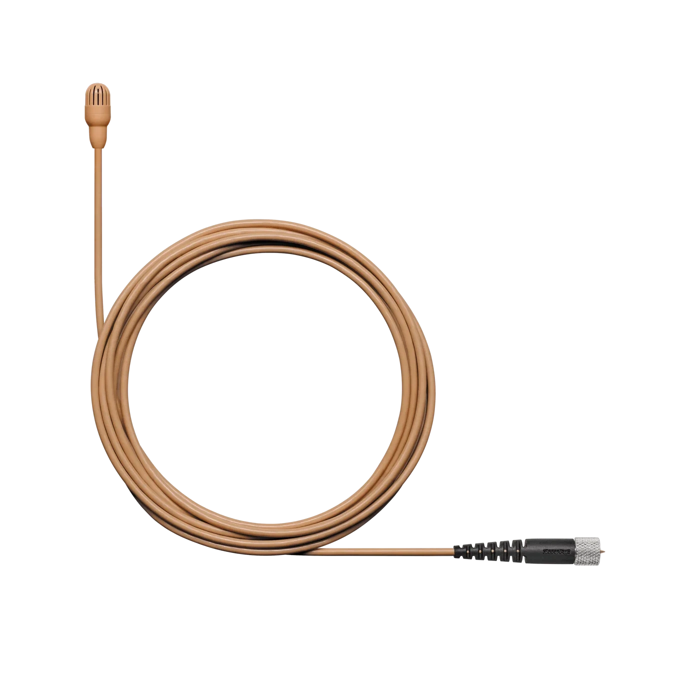 Shure TL47 TwinPlex Subminiature Lavalier Microphone Cocoa Shure TL47 TwinPlex subminiature lavalier microphone in cocoa color, front view