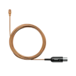Shure TL47 TwinPlex subminiature lavalier microphone in cocoa color, front view