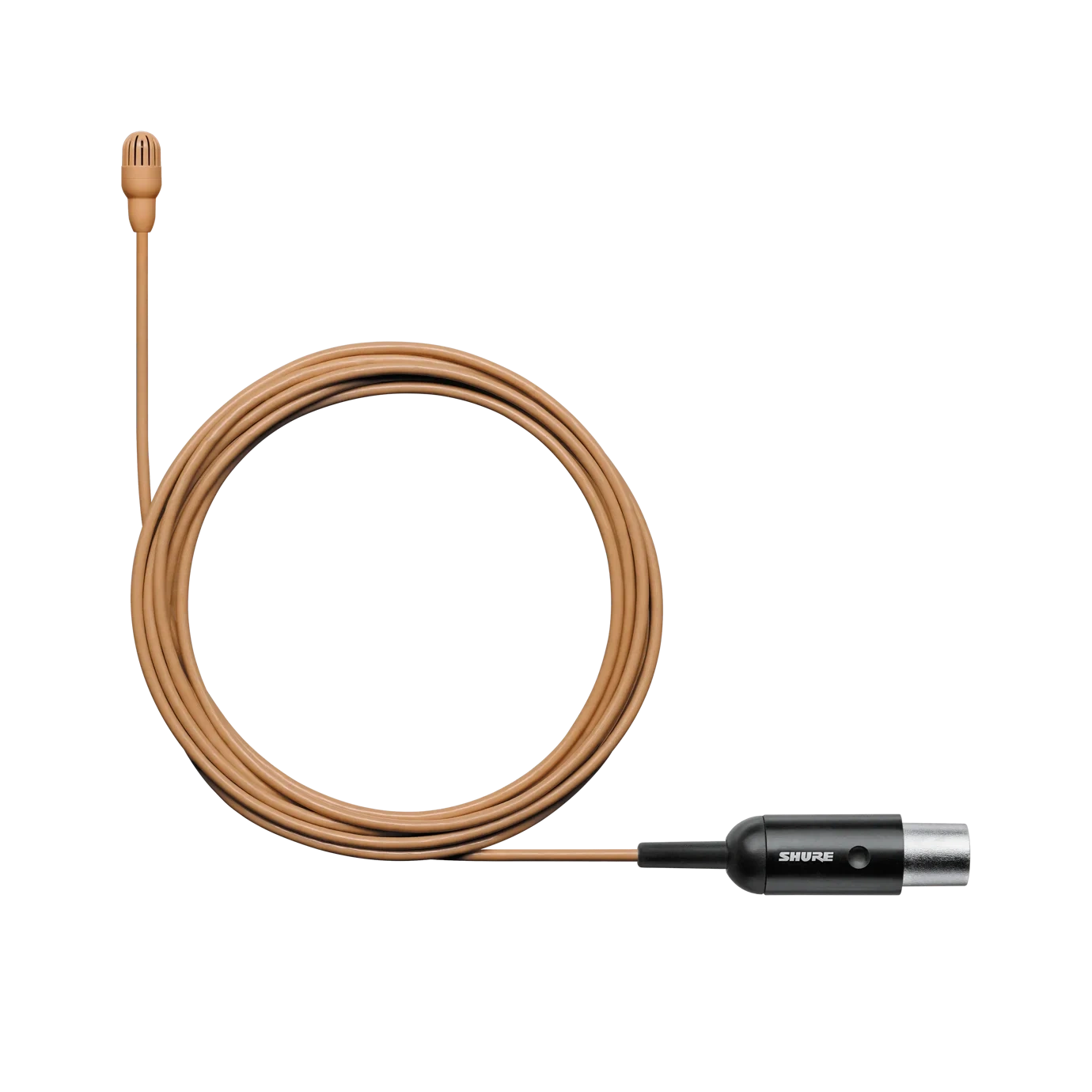 Shure TL47 TwinPlex Subminiature Lavalier Microphone Cocoa Shure TL47 TwinPlex subminiature lavalier microphone in cocoa color, front view