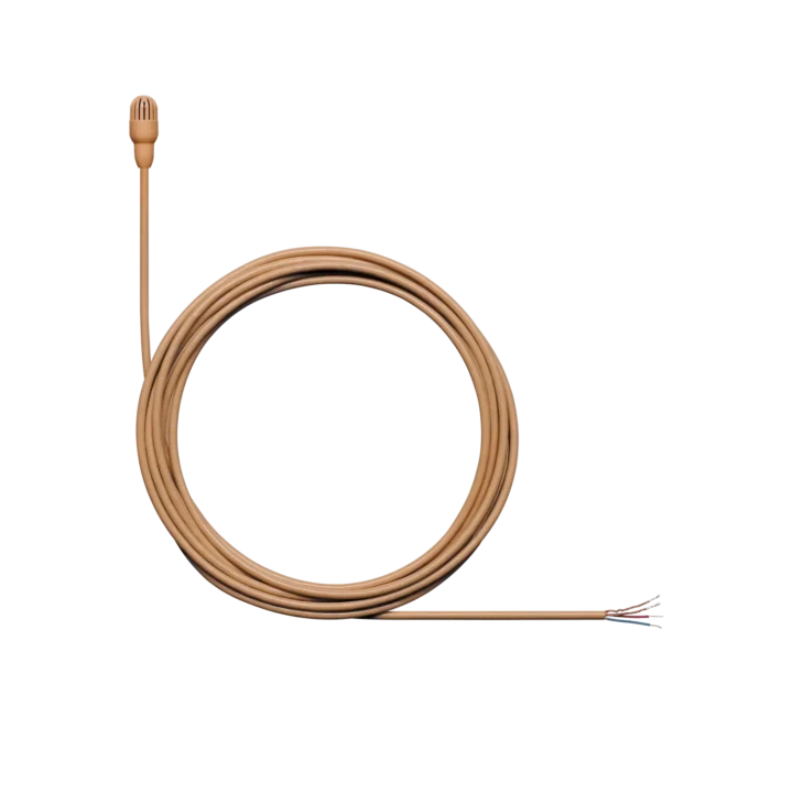 Shure TL47 TwinPlex subminiature lavalier microphone in cocoa color, front view
