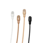 Shure TL47 TwinPlex subminiature lavalier microphone in tan with LEMO connector detail view