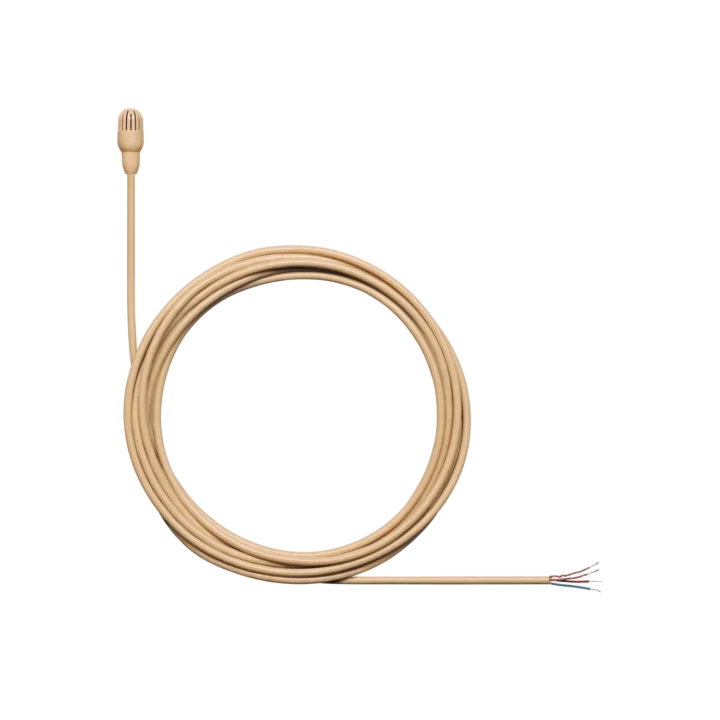 Shure TL47 TwinPlex subminiature lavalier microphone in tan color, front view