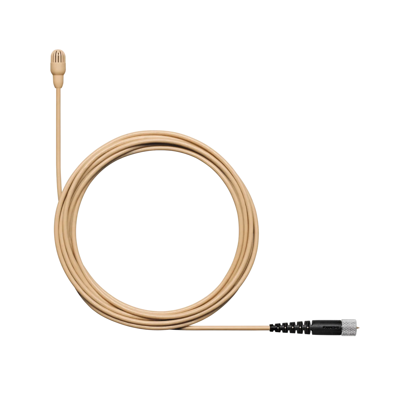 Shure TL47 TwinPlex Subminiature Lavalier Microphone Tan Shure TL47 TwinPlex subminiature lavalier microphone in tan color, front view